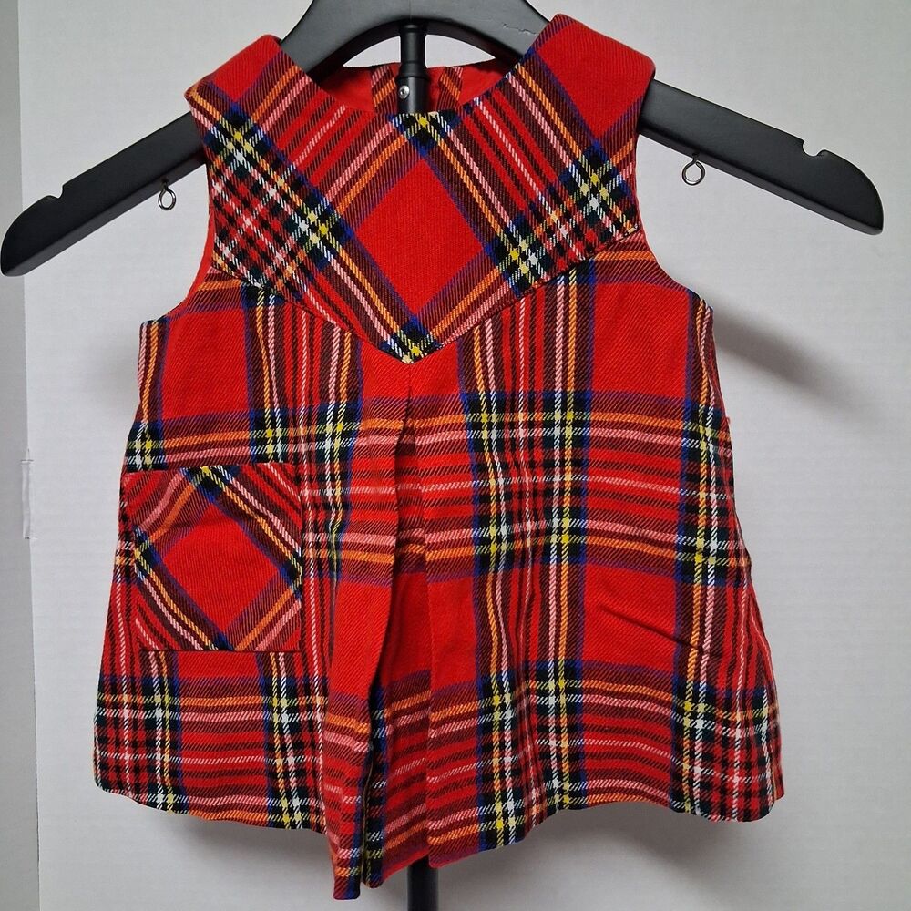 Florence Eiseman Red Tartan Plaid Shirt Girls 2T